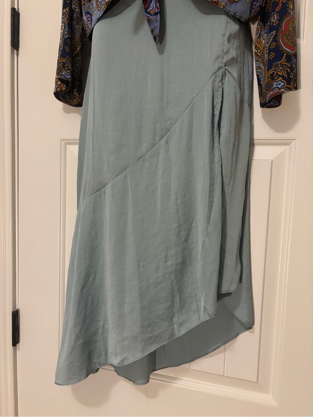 Free People Pale Blue Satin Skirt